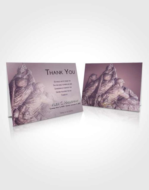 Funeral Thank You Card Template Lavender Sunrise Army Grit