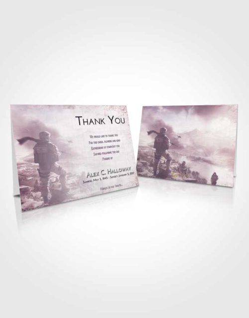 Funeral Thank You Card Template Lavender Sunrise Army Life
