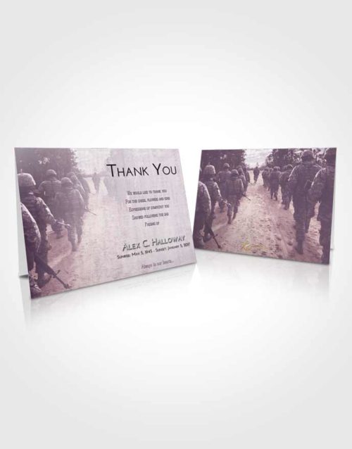 Funeral Thank You Card Template Lavender Sunrise Army March