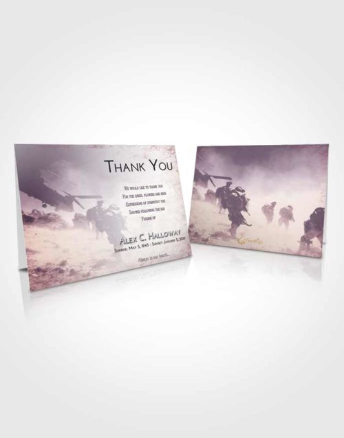 Funeral Thank You Card Template Lavender Sunrise Army Sacrifice