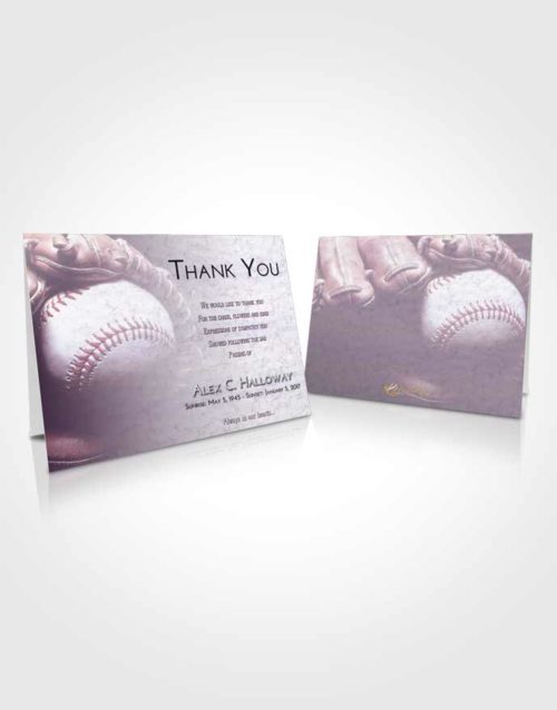 Funeral Thank You Card Template Lavender Sunrise Baseball Life
