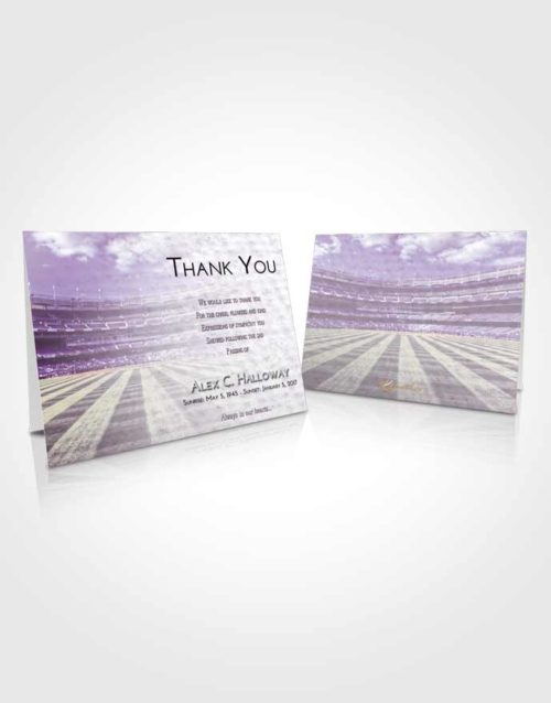 Funeral Thank You Card Template Lavender Sunrise Baseball Serenity