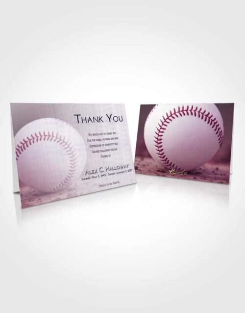 Funeral Thank You Card Template Lavender Sunrise Baseball Victory