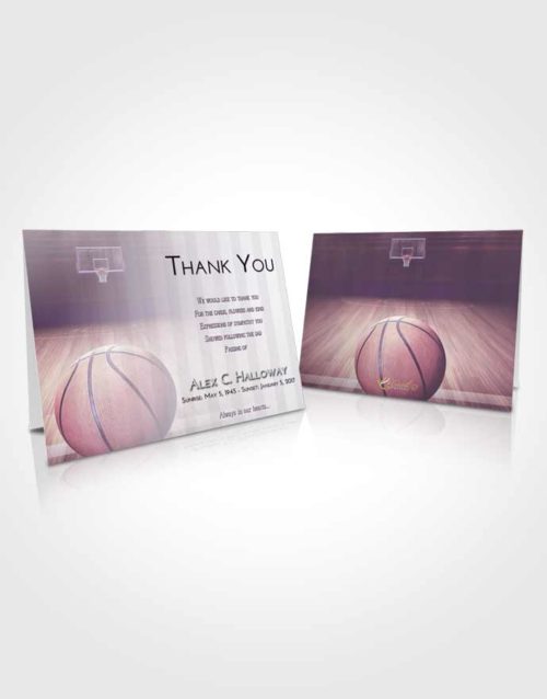 Funeral Thank You Card Template Lavender Sunrise Basketball Dreams