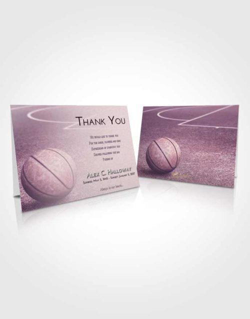 Funeral Thank You Card Template Lavender Sunrise Basketball Love