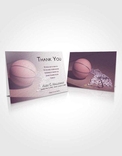 Funeral Thank You Card Template Lavender Sunrise Basketball Peace
