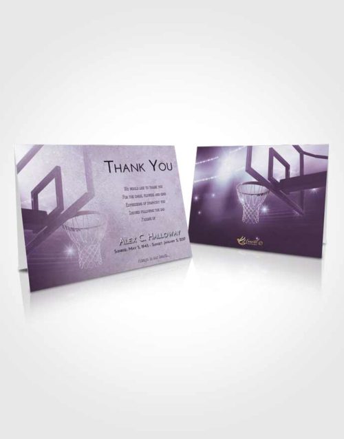 Funeral Thank You Card Template Lavender Sunrise Basketball Pride