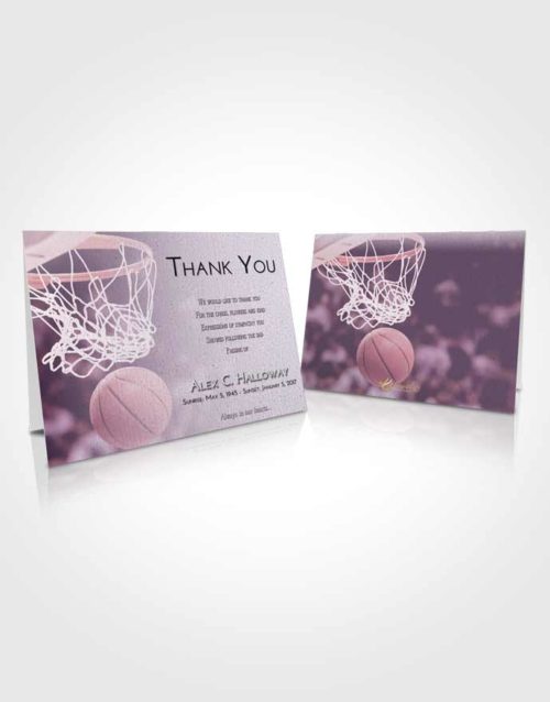 Funeral Thank You Card Template Lavender Sunrise Basketball Swish