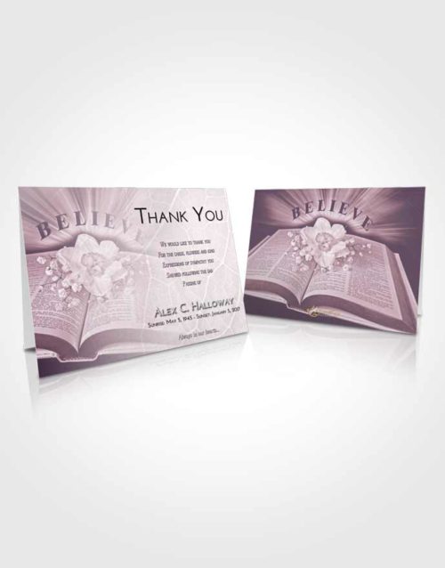 Funeral Thank You Card Template Lavender Sunrise Bible Belief