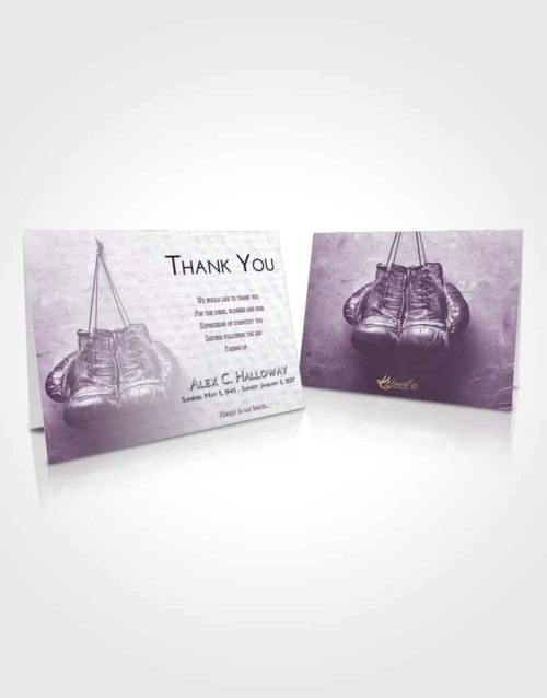 Funeral Thank You Card Template Lavender Sunrise Boxing Victory