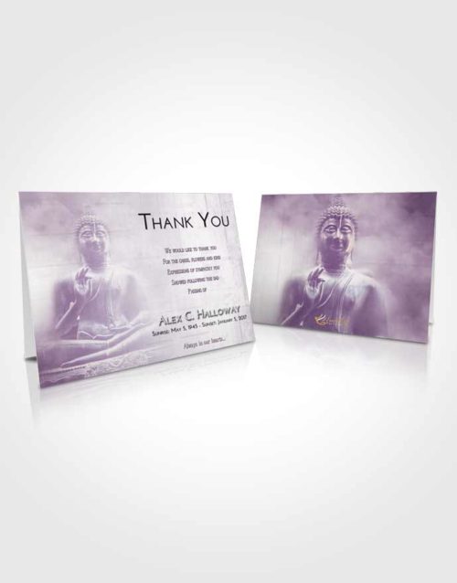 Funeral Thank You Card Template Lavender Sunrise Buddha Desire