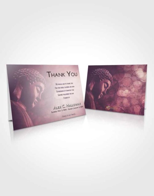 Funeral Thank You Card Template Lavender Sunrise Buddha Divinity
