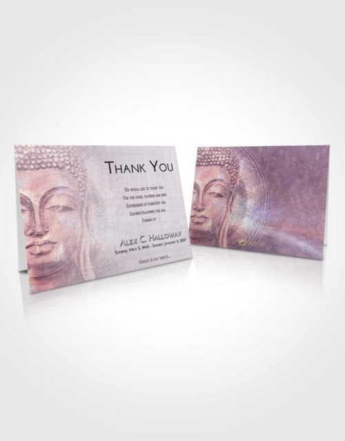 Funeral Thank You Card Template Lavender Sunrise Buddha Praise