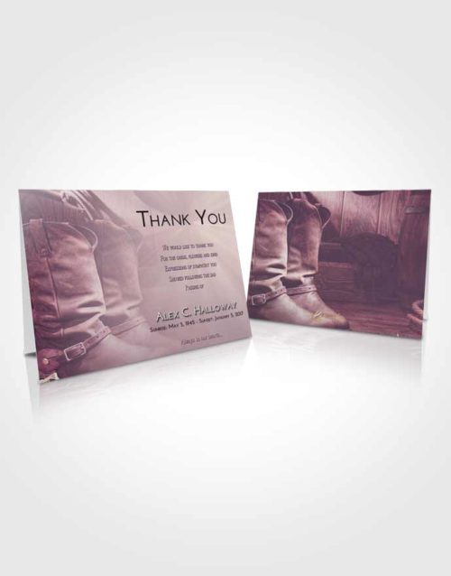 Funeral Thank You Card Template Lavender Sunrise Cowboy Love