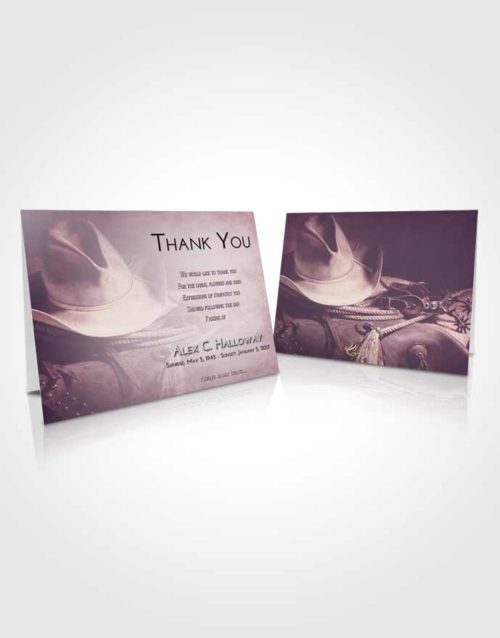 Funeral Thank You Card Template Lavender Sunrise Cowboy Serenity
