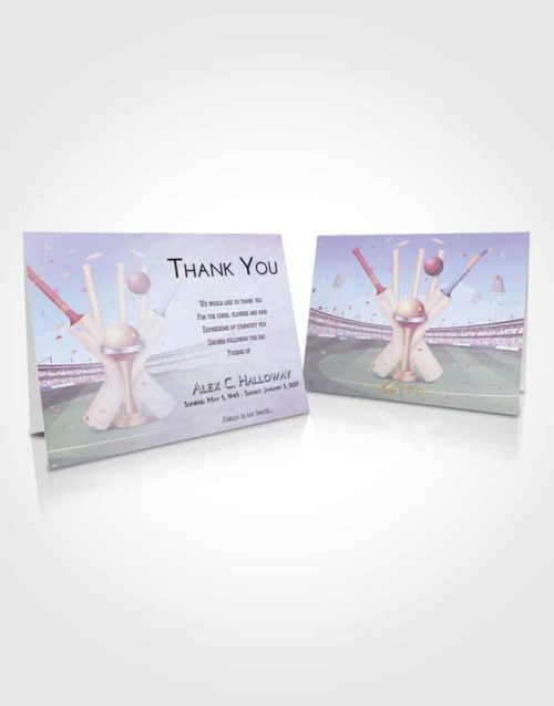 Funeral Thank You Card Template Lavender Sunrise Cricket Honor