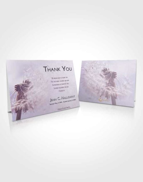 Funeral Thank You Card Template Lavender Sunrise Dandelion Dream