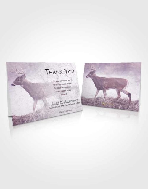Funeral Thank You Card Template Lavender Sunrise Deer Game