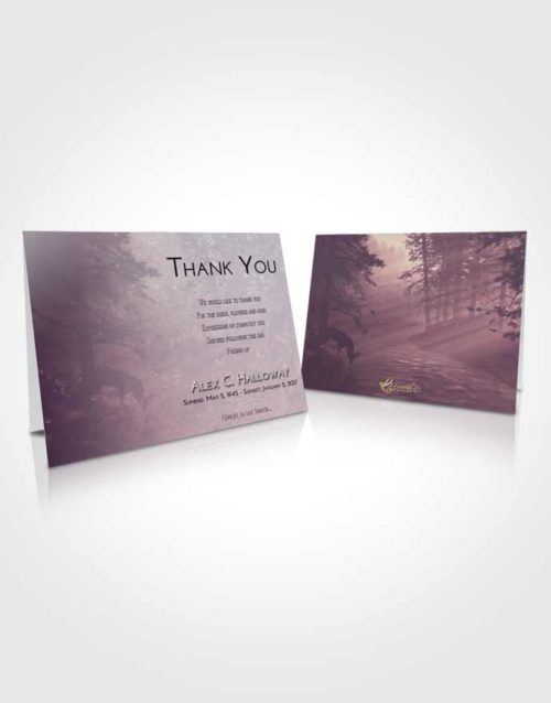 Funeral Thank You Card Template Lavender Sunrise Deer Hunt