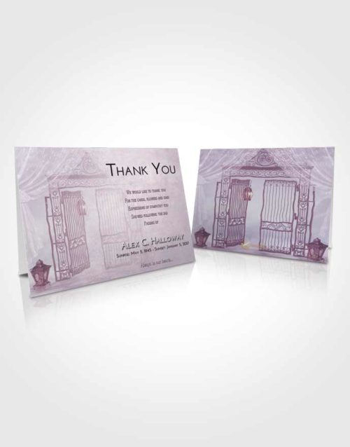 Funeral Thank You Card Template Lavender Sunrise Dreamy Gates to Heaven