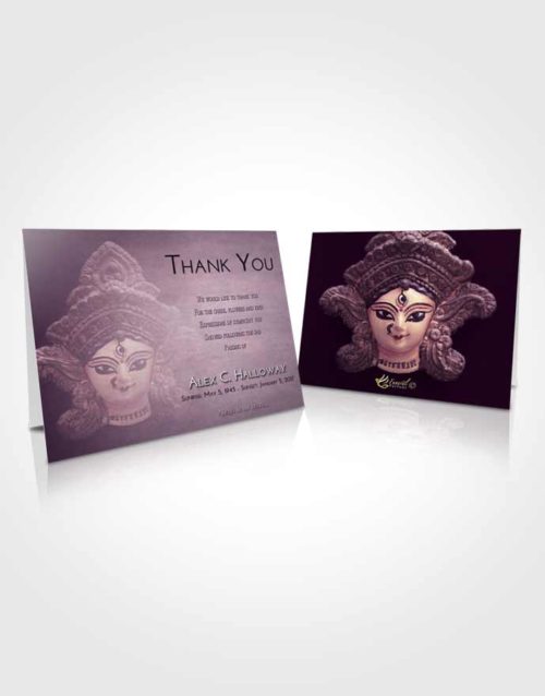 Funeral Thank You Card Template Lavender Sunrise Durga Surprise