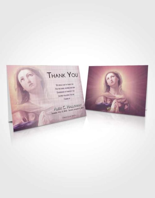 Funeral Thank You Card Template Lavender Sunrise Faith in Mary