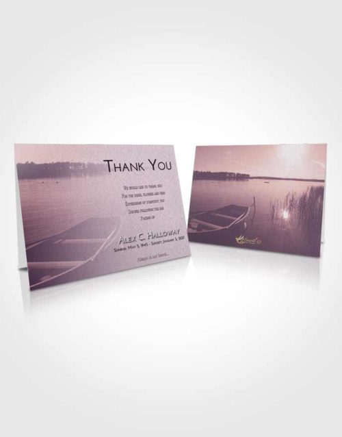 Funeral Thank You Card Template Lavender Sunrise Fishing Boat