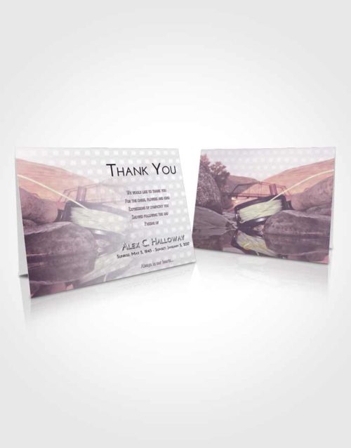 Funeral Thank You Card Template Lavender Sunrise Fishing Dreams