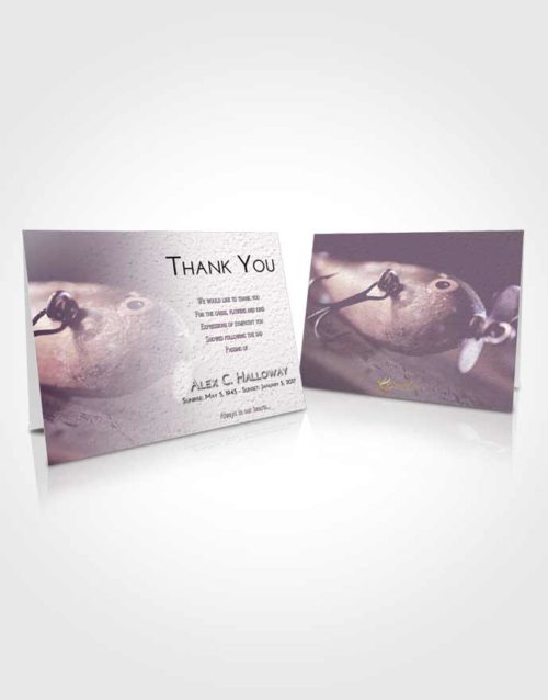 Funeral Thank You Card Template Lavender Sunrise Fishing Escape