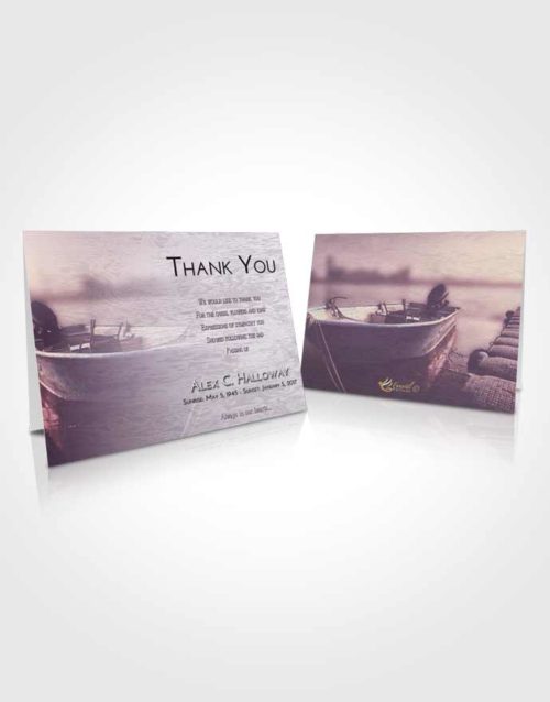 Funeral Thank You Card Template Lavender Sunrise Fishing Life