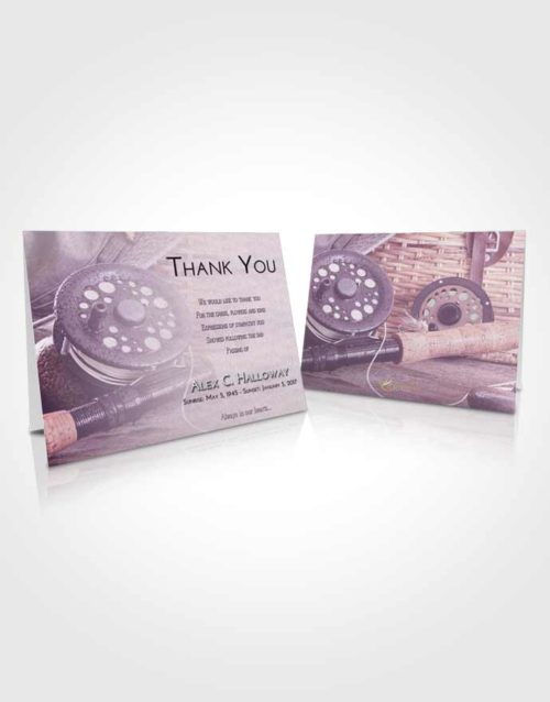 Funeral Thank You Card Template Lavender Sunrise Fishing Paradise