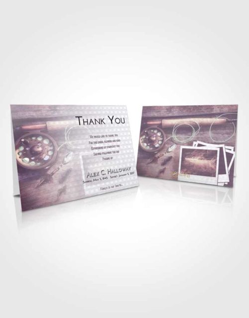 Funeral Thank You Card Template Lavender Sunrise Fishing Pride