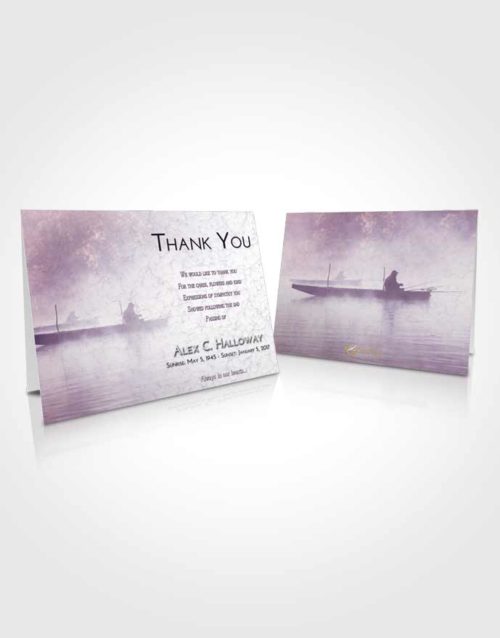 Funeral Thank You Card Template Lavender Sunrise Fishing Tranquility