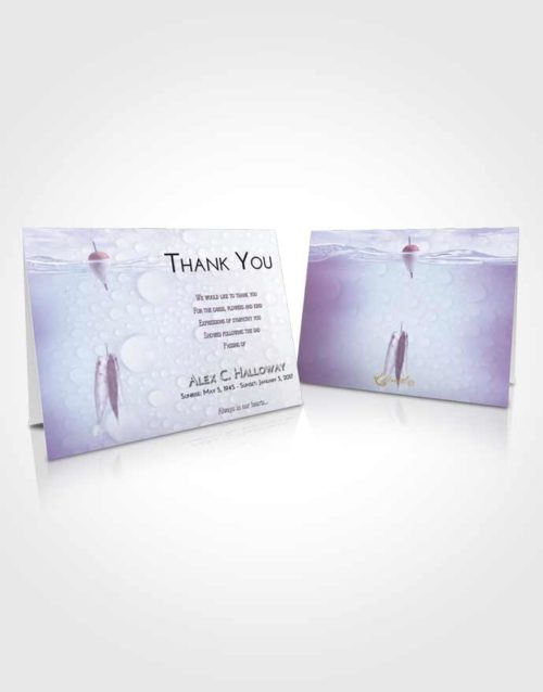 Funeral Thank You Card Template Lavender Sunrise Fishing in the Sea