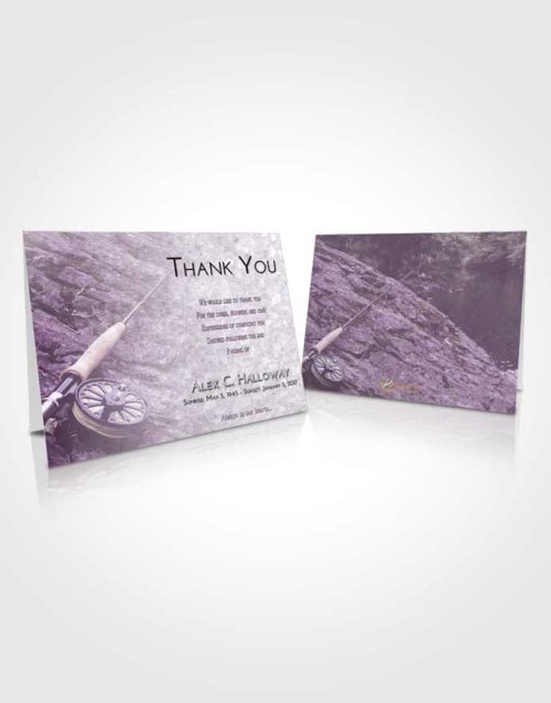 Funeral Thank You Card Template Lavender Sunrise Fishing on the Rocks
