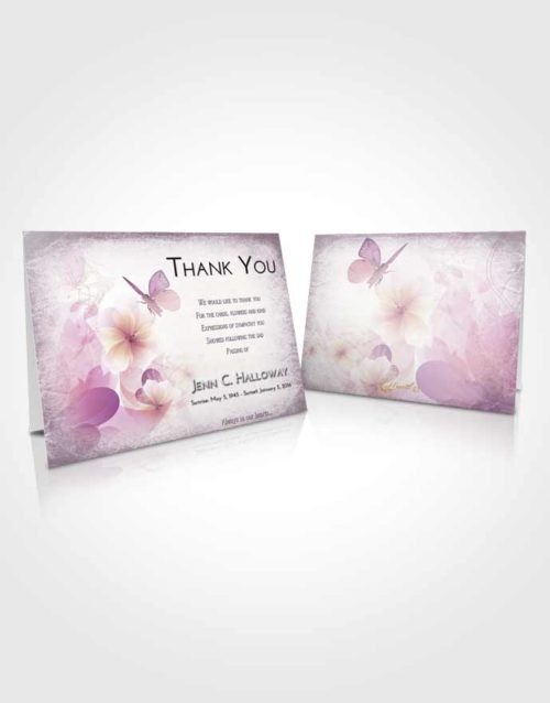 Funeral Thank You Card Template Lavender Sunrise Floral Butterfly
