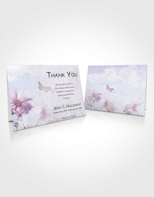 Funeral Thank You Card Template Lavender Sunrise Floral Sky