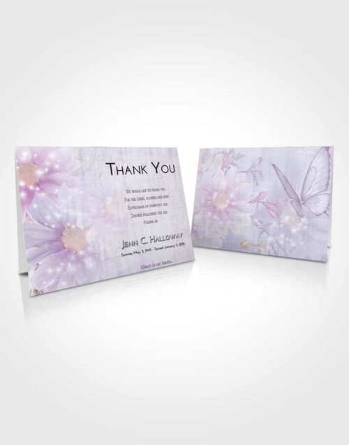 Funeral Thank You Card Template Lavender Sunrise Floral Summer