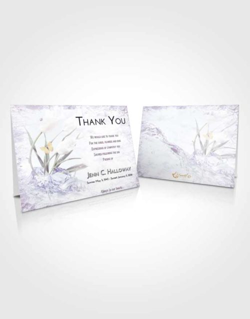 Funeral Thank You Card Template Lavender Sunrise Floral Wave
