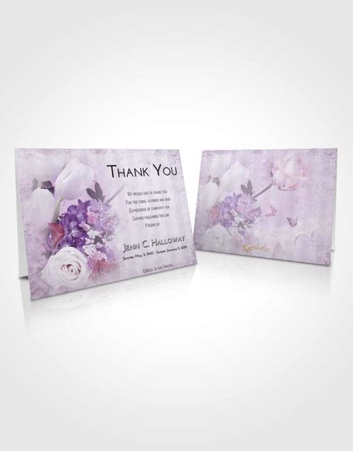 Funeral Thank You Card Template Lavender Sunrise Floral Wonderland