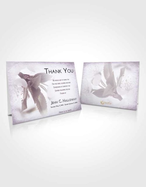 Funeral Thank You Card Template Lavender Sunrise Flower of the Plume