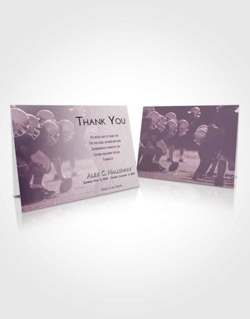 Funeral Thank You Card Template Lavender Sunrise Football Day