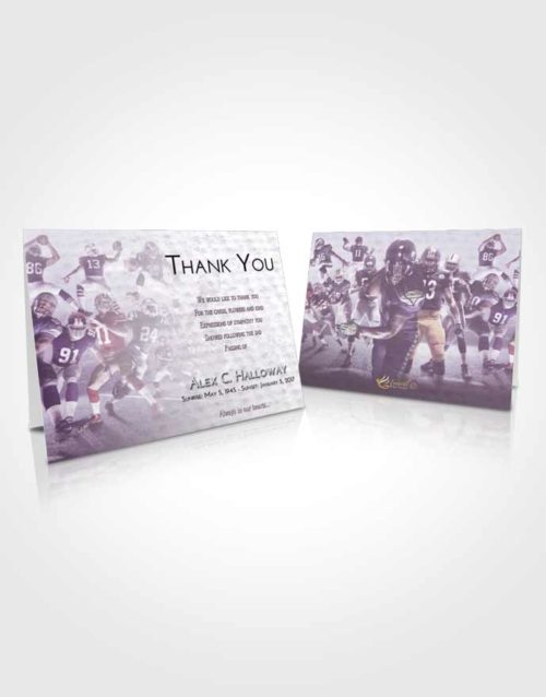 Funeral Thank You Card Template Lavender Sunrise Football Destiny