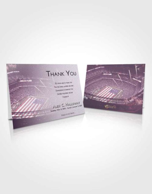 Funeral Thank You Card Template Lavender Sunrise Football Stadium