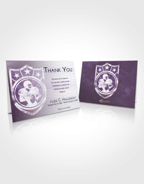 Funeral Thank You Card Template Lavender Sunrise Football Surprise