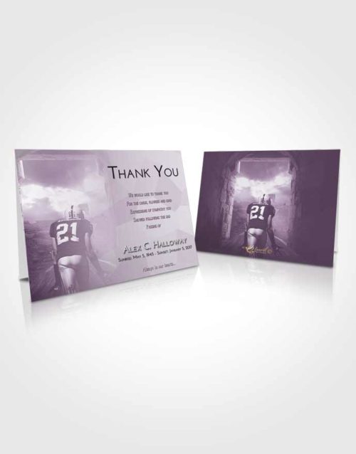 Funeral Thank You Card Template Lavender Sunrise Football Victory