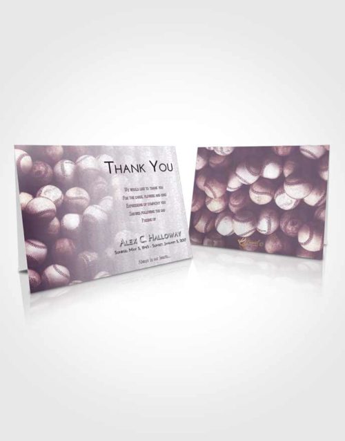 Funeral Thank You Card Template Lavender Sunrise Foul Ball