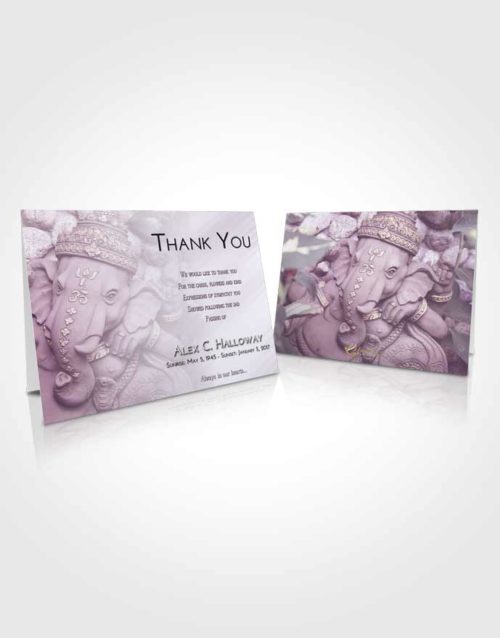 Funeral Thank You Card Template Lavender Sunrise Ganesha Divinity