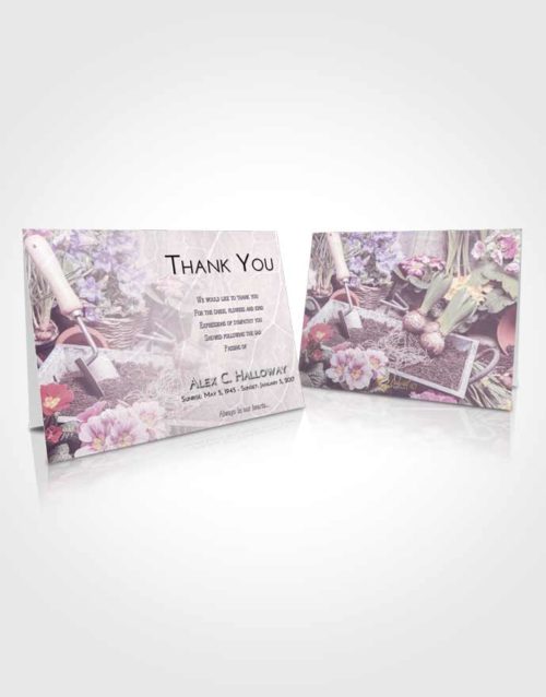 Funeral Thank You Card Template Lavender Sunrise Gardening Memories