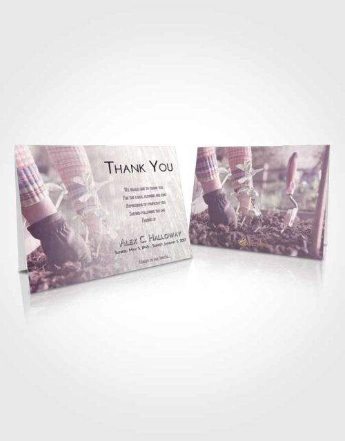 Funeral Thank You Card Template Lavender Sunrise Gardening Star